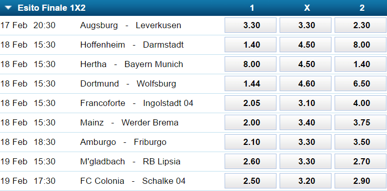 migliori quote bundesliga